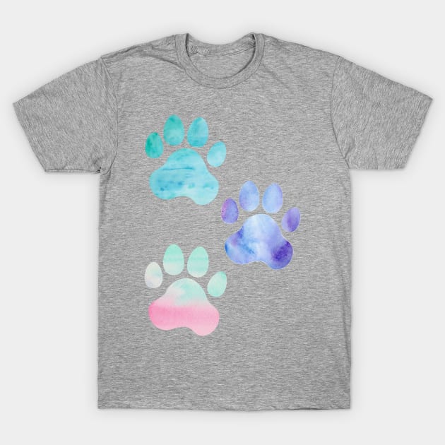 Watercolor Paw Print Trio T-Shirt by annmariestowe